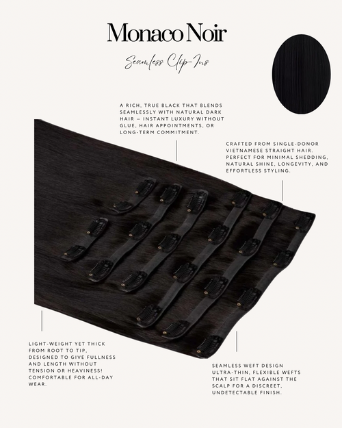 MONACO NOIR clip ins raw